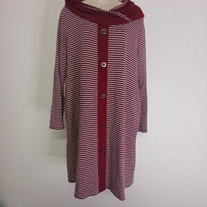 UEC‎ Emerald French Terry midi Striped Dress with pockets size XLarge